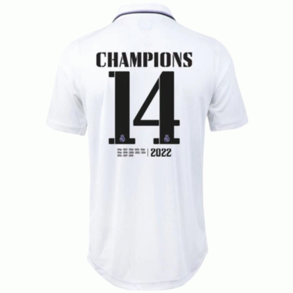 Real Madrid Soccer Jersey CHAMPIONS #14 Home (Player Version) 2022/23